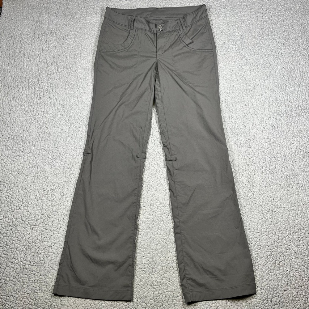 REI Co-op Womens Gray Nylon Spandex Hiking Pants Straight Leg Size 4 RN37249‎